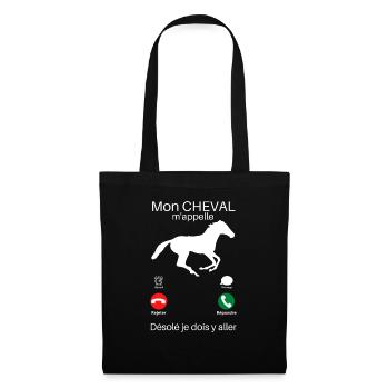 Mon cheval m'appelle désolé cadeau humoristique - Sac en tissu - noir - Devant