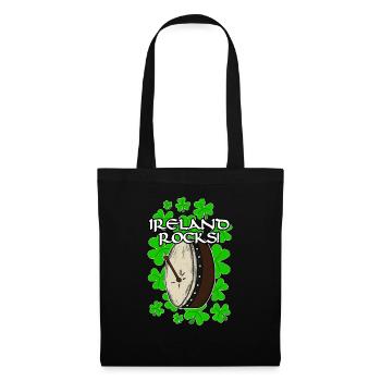 Irlande Rocks Bodhran Irish St Patrick’s Day - Sac en tissu - noir - Devant