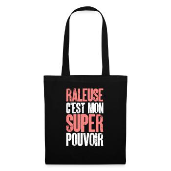 femme râleuse super pouvoir - Sac en tissu - noir - Devant