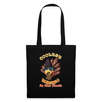 La dinde la plus cool du troupeau Je joyeux Thanksgiving - Sac en tissu - noir - Devant