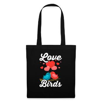 Vogel Liebe - Stoffbeutel - Schwarz - Vorne