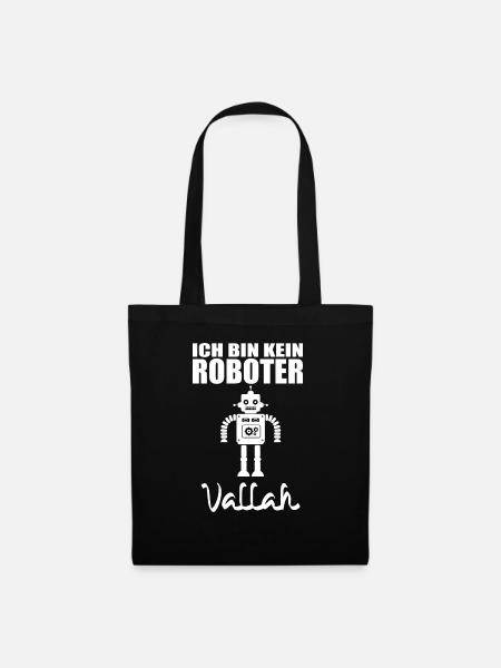 Ich bin kein Roboter, Vallah. - Stoffbeutel - Schwarz