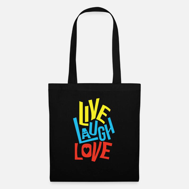 Live Laugh Love - Stoffbeutel - Schwarz