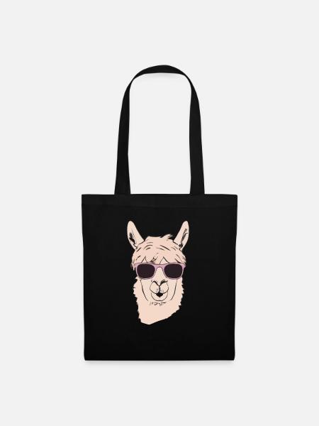 Llama mit Sonnenbrille Lustig No Drama Llama - Stoffbeutel - Schwarz