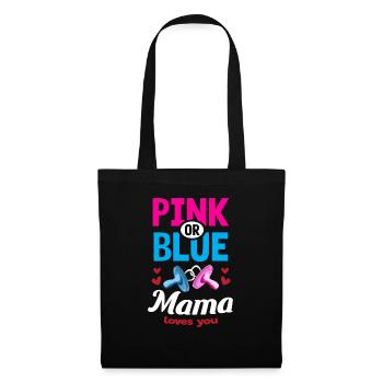 Maman rose ou bleue vous aime Gender Reveal Party - Sac en tissu - noir - Devant