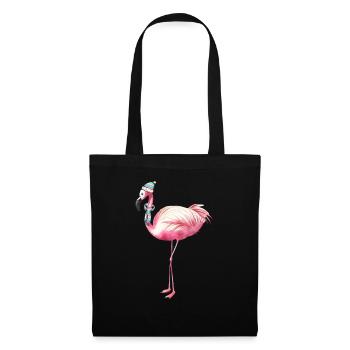 Süße Weihnachten für Flamingo-Liebhaber - Stoffbeutel - Schwarz - Vorne