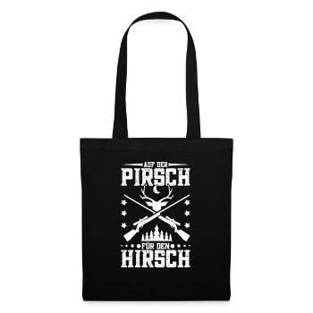 Hirsch Kostüm Weißwedelhirsch Hirschjäger - Stoffbeutel - Schwarz - Vorne