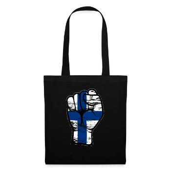 Finland flag fist hand icon used - Tote Bag - black - Front
