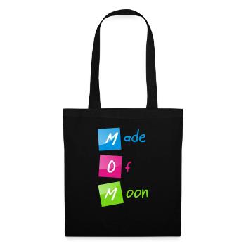 « MOM (Made of Moon) » bonne fête des mères - Sac en tissu - noir - Devant