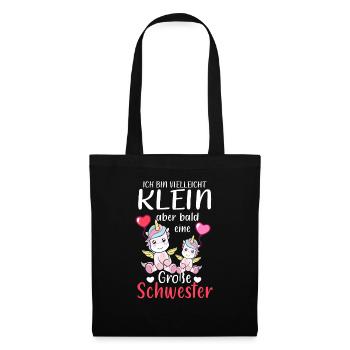 Je suis petite mais bientôt une grande sœur - Sac en tissu - noir - Devant