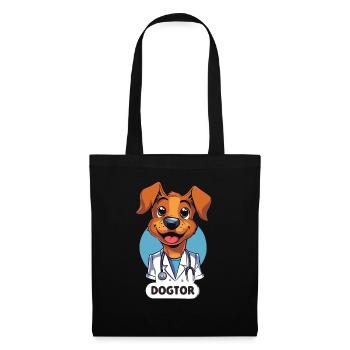 Adorable Puppy Doctor in Cartoon Style - Tote Bag - black - Front
