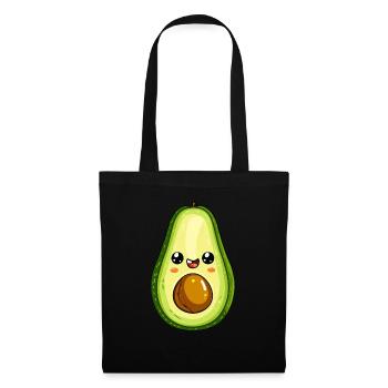 Avocat sucré avec visage - Sac en tissu - noir - Devant