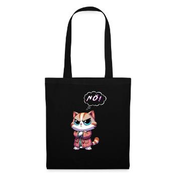 Non, le chat refuse de dire non - Sac en tissu - noir - Devant