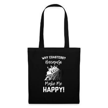 Roller Coaster Make Me Happy - Stoffbeutel - Schwarz - Vorne