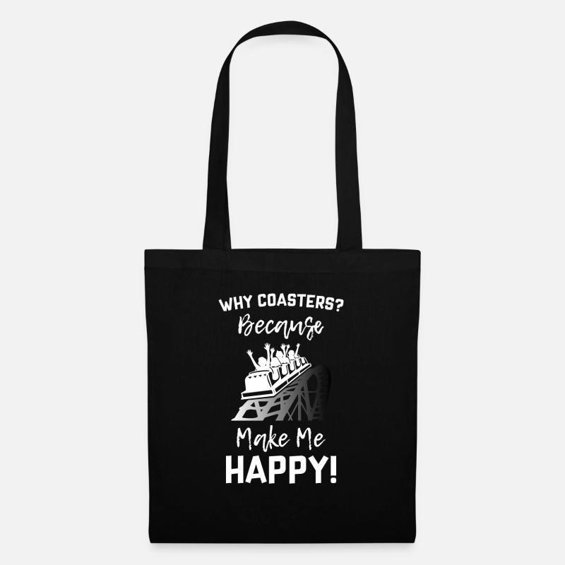 Roller Coaster Make Me Happy - Tote Bag - black