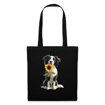 Border Collie - Stoffbeutel - Schwarz - Vorne