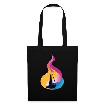 voilier yacht - Sac en tissu - noir - Devant