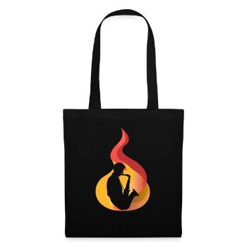 Wind Instrument Saxophone Saxophonist - Tote Bag - black - Front