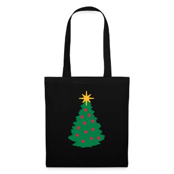 Arbre de Noël - Sac en tissu - noir - Devant