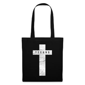 TECHNO KREUZ - Stoffbeutel - Schwarz - Vorne