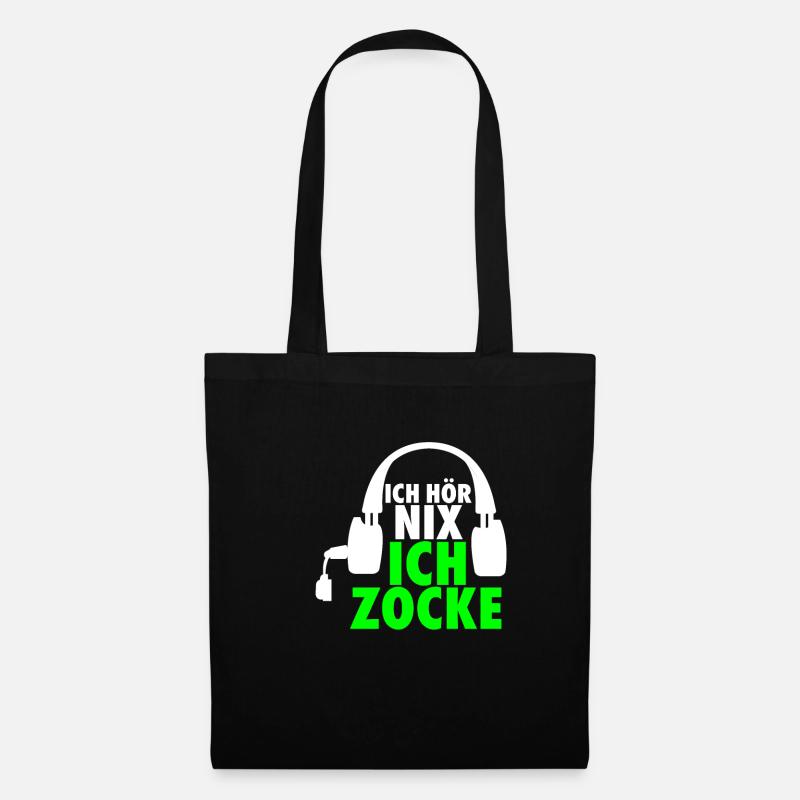 Gamer Zocker PC Konsolen lustiger Spruch - Stoffbeutel - Schwarz