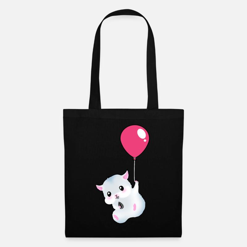 A Hamster Hanging On A Balloon - Tote Bag - black