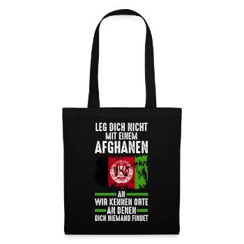 Afghanistan Afghane Afghanisches - Stoffbeutel - Schwarz - Vorne