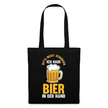 Party Saufspruch Bier - Stoffbeutel - Schwarz - Vorne