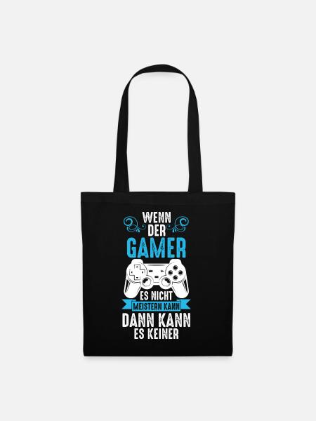 Zocker Zocken Gamer - Stoffbeutel - Schwarz