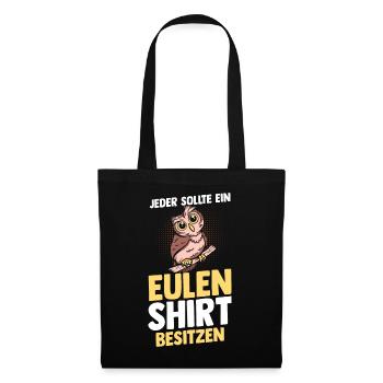 Eulen - Stoffbeutel - Schwarz - Vorne