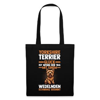 Hund Yorkshire Terrier - Stoffbeutel - Schwarz - Vorne
