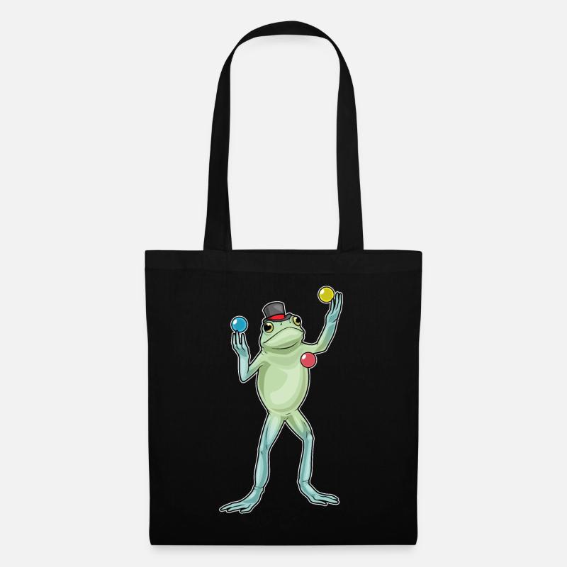Frog juggler juggling - Tote Bag - black