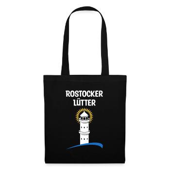 Rostocker Lütter Heimat Rostock Geschenk - Stoffbeutel - Schwarz - Vorne