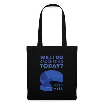 Crocheteur Will I Knit Today - Sac en tissu - noir - Devant