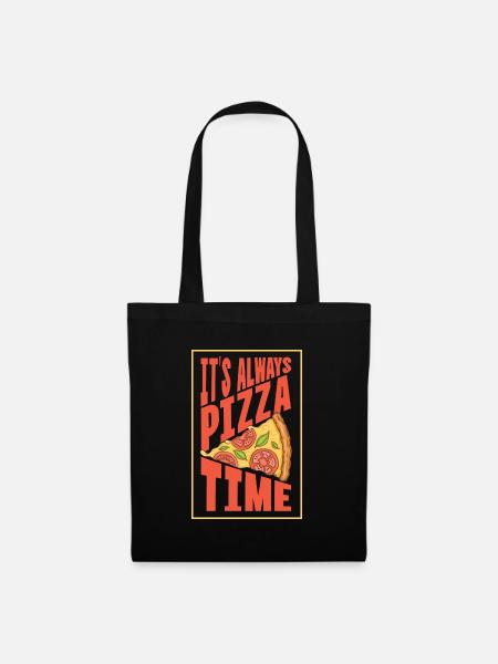 It's always Pizza time - Stoffbeutel - Schwarz