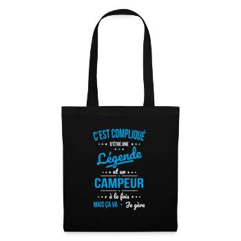 Compliqué d'être une légende et un campeur - Sac en tissu - noir - Devant