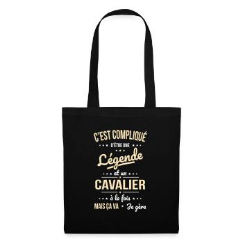 Compliqué d'être une légende et un cavalier - Sac en tissu - noir - Devant