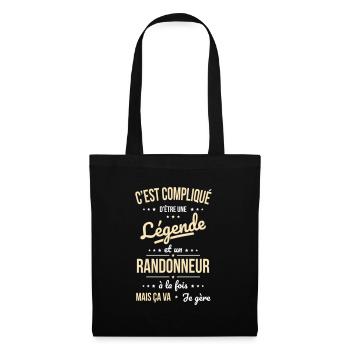 Compliqué d'être une légende et un randonneur - Sac en tissu - noir - Devant