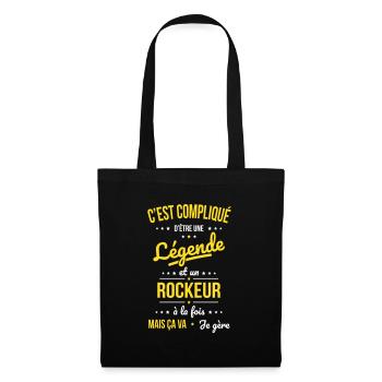 Compliqué d'être une légende et un rockeur - Sac en tissu - noir - Devant