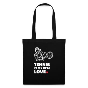 Ich Liebe Tennis - Stoffbeutel - Schwarz - Vorne