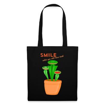 smile while you still have teeth - Tote Bag - black - Front