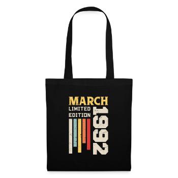 Mars 1992 - Cadeau anniversaire Mars 1992 Mars - Sac en tissu - noir - Devant