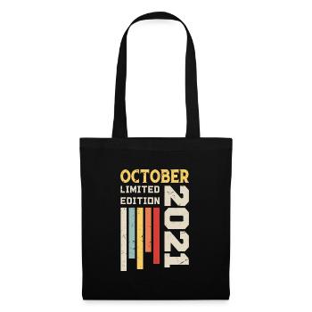 Oktober 2021 - Oktober 2021 Geburtstagsgeschenk - Stoffbeutel - Schwarz - Vorne