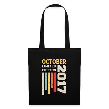 Oktober 2017 - Oktober 2017 Geburtstagsgeschenk - Stoffbeutel - Schwarz - Vorne