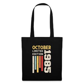 Oktober 1985 - Oktober 1985 Geburtstagsgeschenk - Stoffbeutel - Schwarz - Vorne