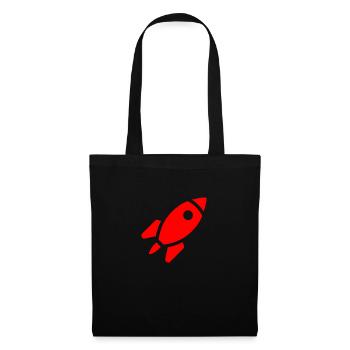 Fusée rouge - Sac en tissu - noir - Devant