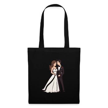 Couple Wedding Bride Groom - Tote Bag - black - Front
