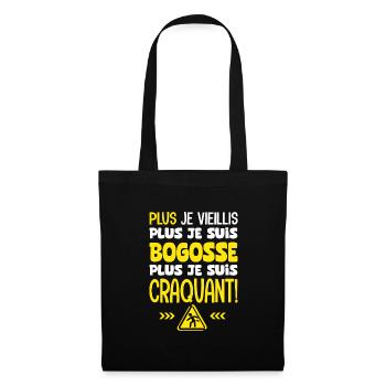 plus je vieillis plus je suis craquant - Sac en tissu - noir - Devant