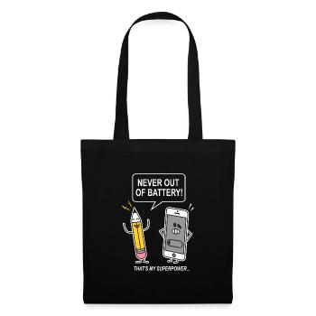 drôle humour sarcasme smartphon - Sac en tissu - noir - Devant