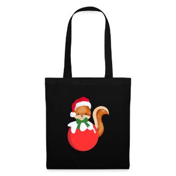 Noël Écureuil, Noël, Écureuil - Sac en tissu - noir - Devant